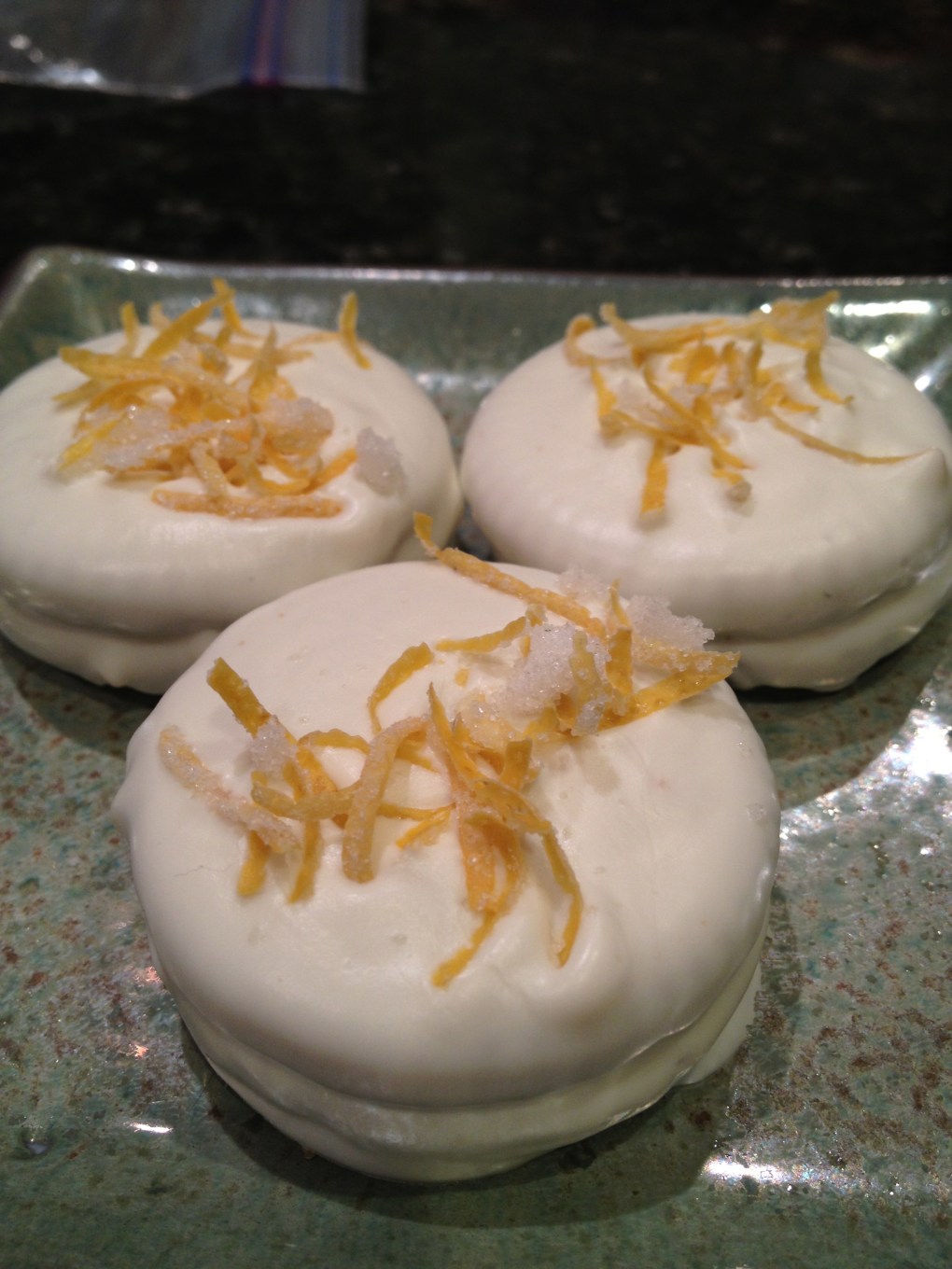 G.F. Lemon-Scented, White Chocolate covered Creme Sandwich Cookies