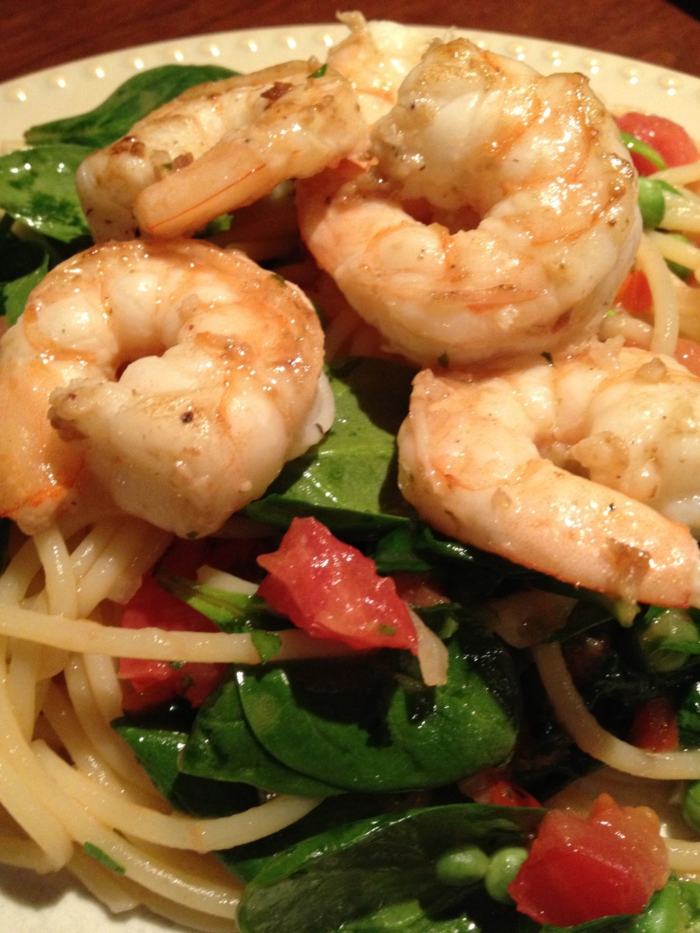 Shrimp Pasta in a White Wine reduction sauce